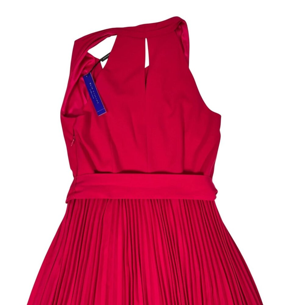 Elie Tahari Collection Womens Pink Fit & Flare Pleated Cowl Neck Dress Size 6 - Picture 6 of 16
